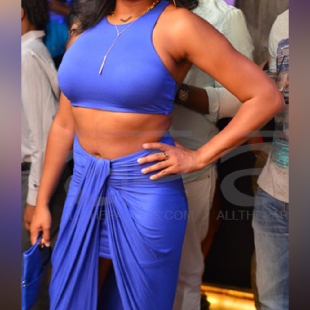 Blue Crop Top and Skirt Set - Size Medium